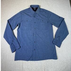 Outdoor Research Wayward Men Small Blue Long Sleeve Hiking Travel Shirt Outdoor